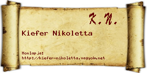Kiefer Nikoletta névjegykártya